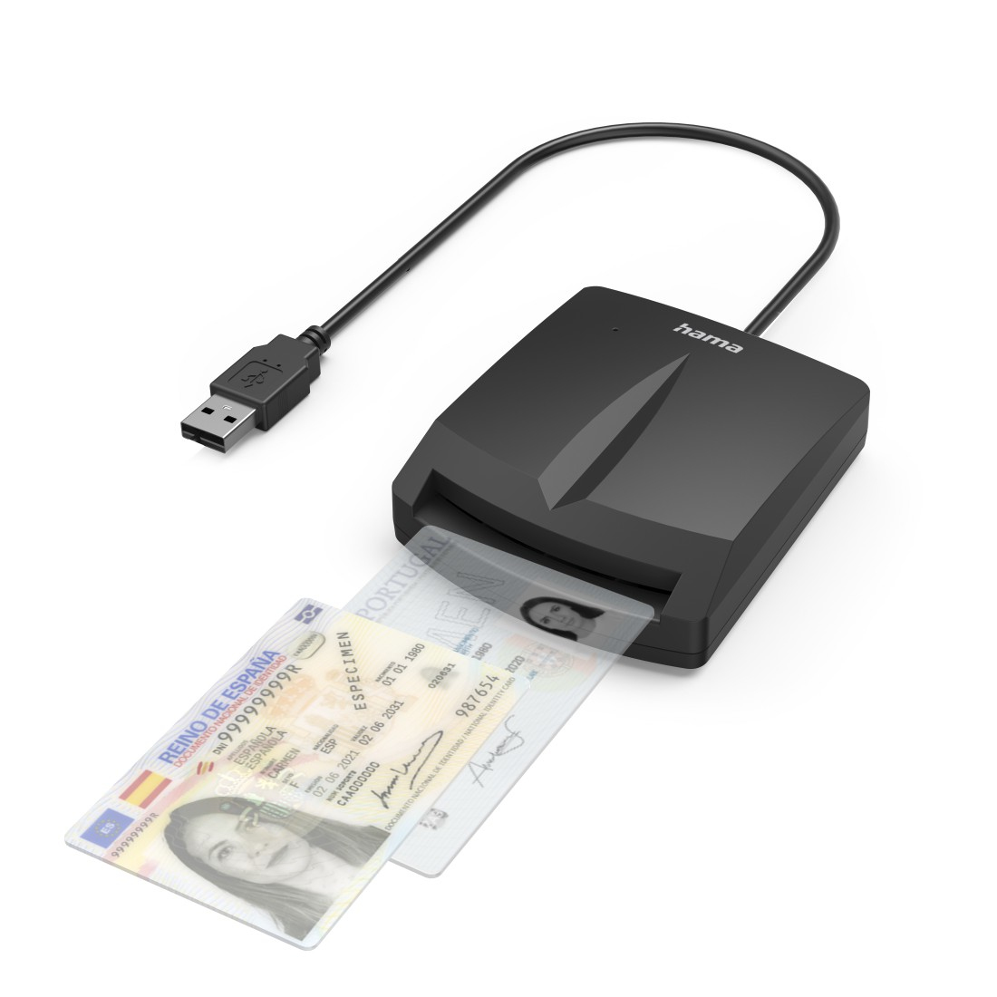 Hama 69053399 smart card reader Indoor USB USB 2.0 Black – image 3