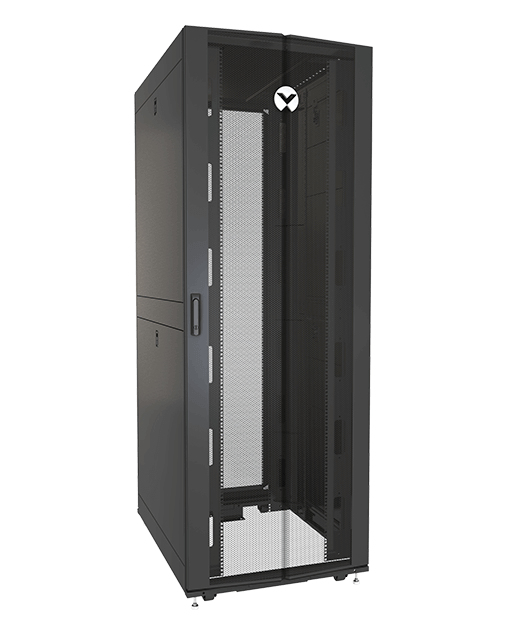 Vertiv VR3107TAA rack cabinet 48U Freestanding rack Black, Transparent – image 1