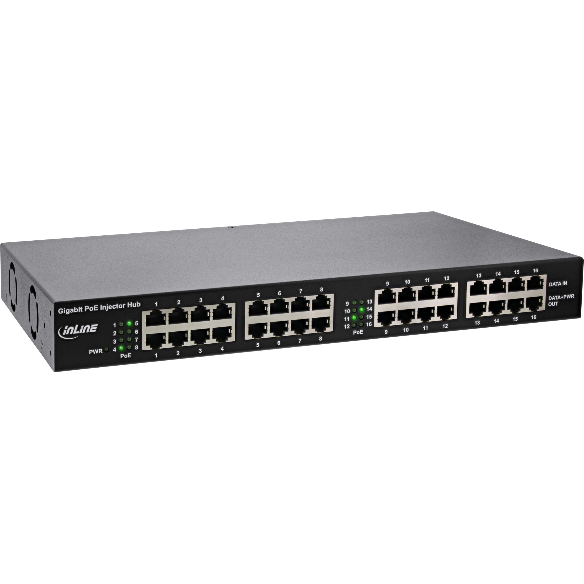 InLine PoE+ Gigabit Injector Hub 16 Port PoE+