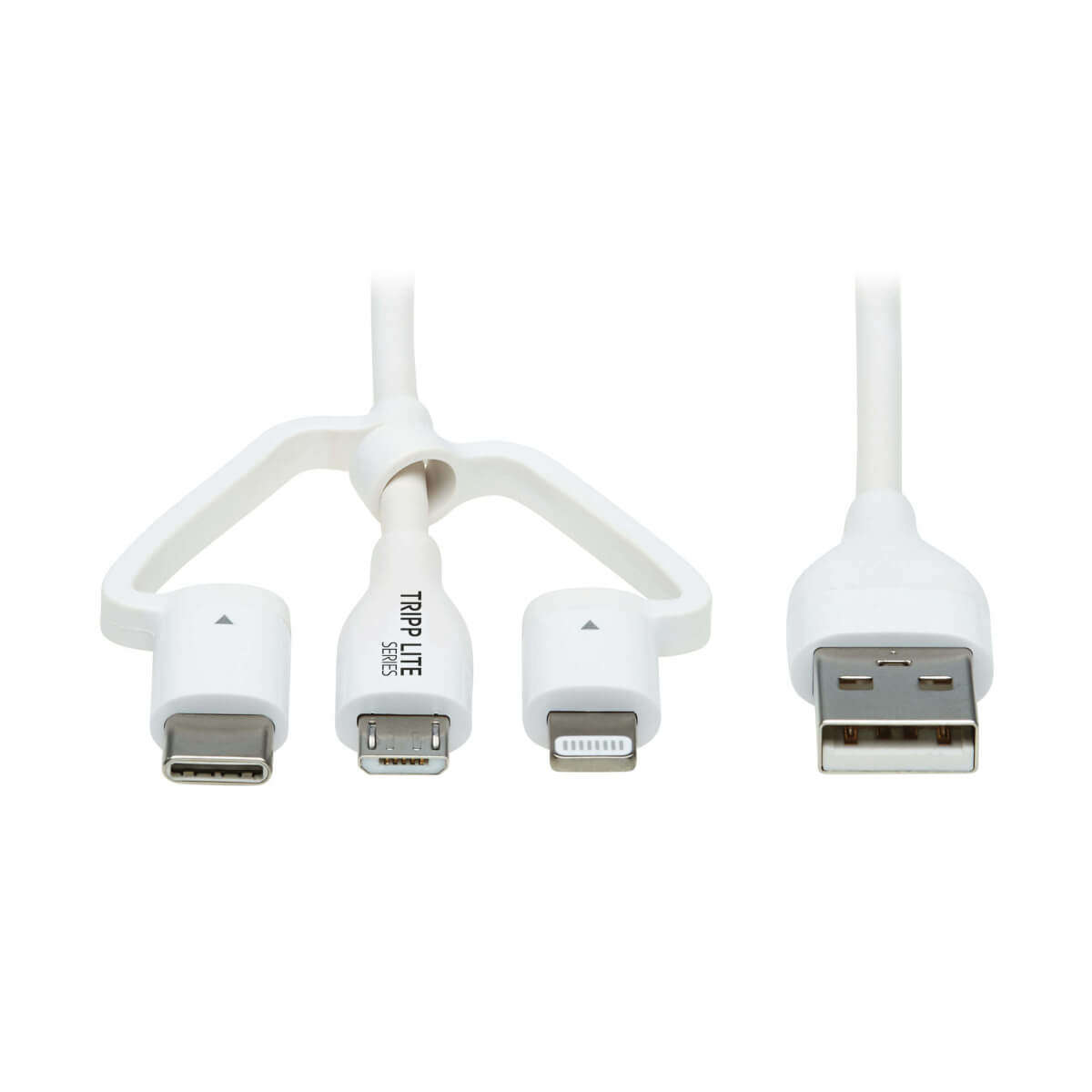 Tripp Lite M101AB-004-LMCW cavo per cellulare Bianco 12 m USB A USB-C/micro-USB B/Lightning