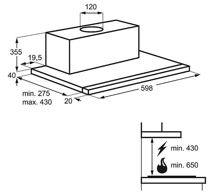 Electrolux EFP60202W cooker hood Built-under White 510 m³/h – image 2