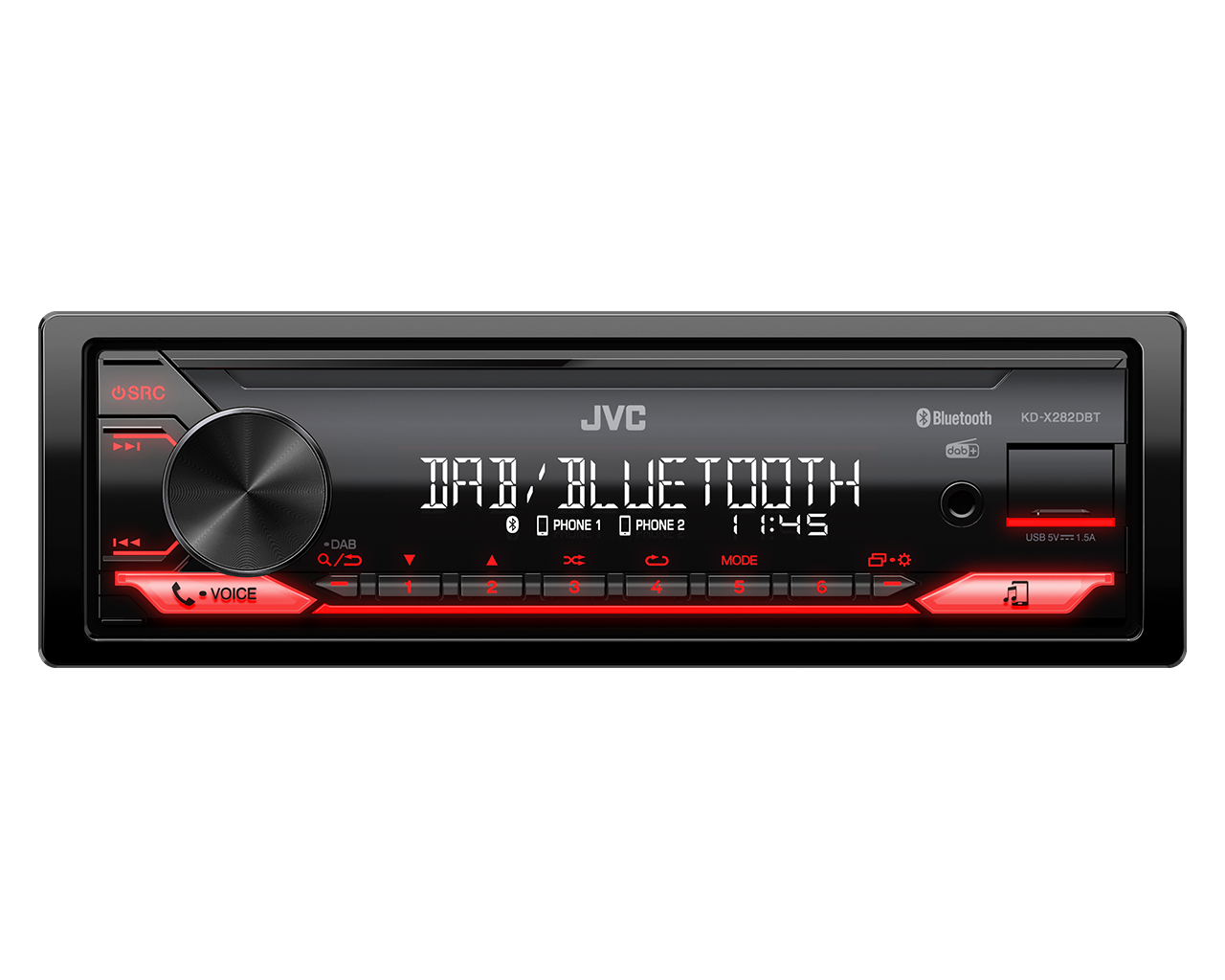 JVC KD-X282DBT car media receiver Black