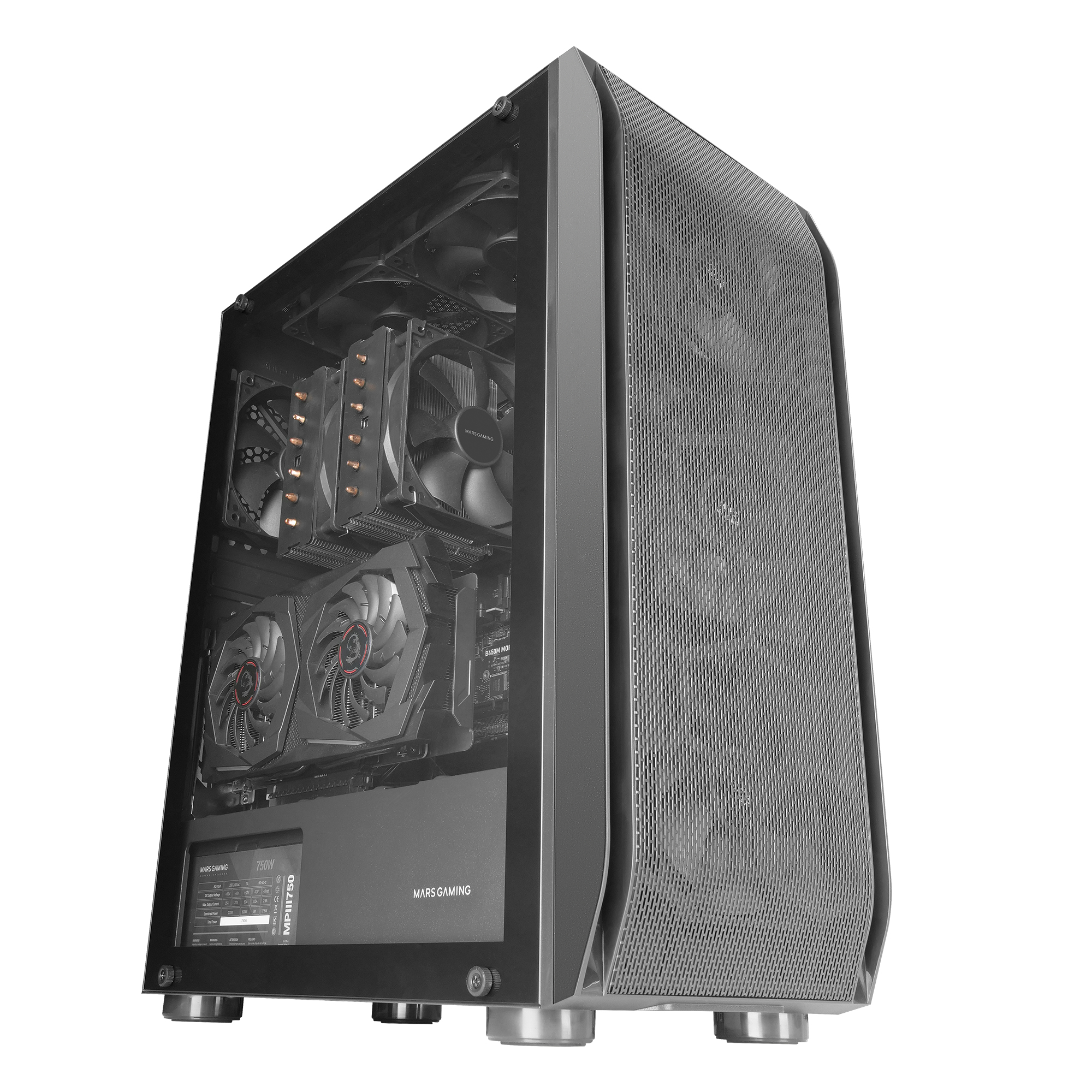 Mars Gaming MC-PRO2 Professional E-ATX Tower FREEZER CPU System 5 Ultra-quiet Fans and Metal-Mesh Front Black – image 7