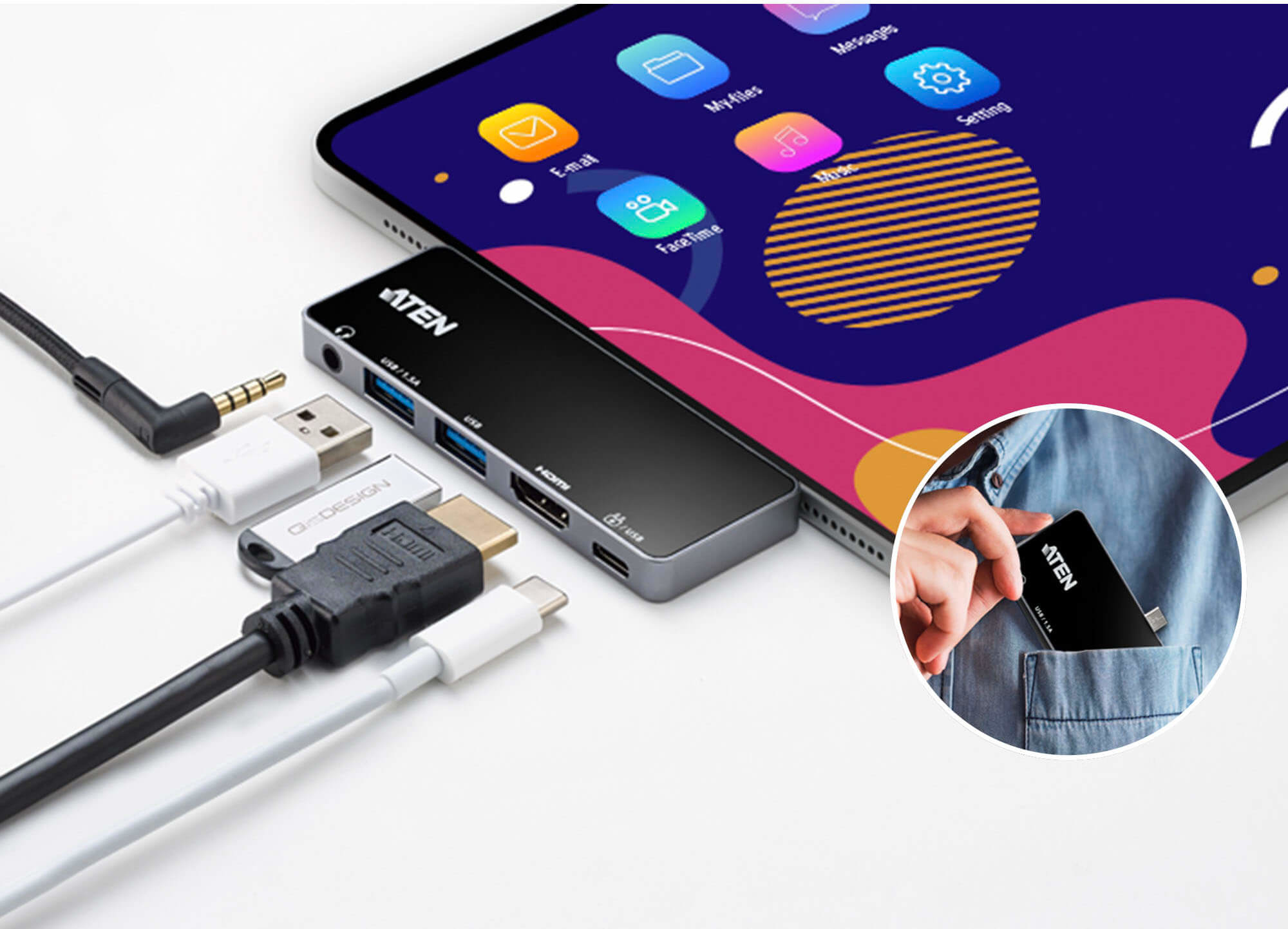ATEN USB-C Travel Dock with Power Pass-Through – image 5
