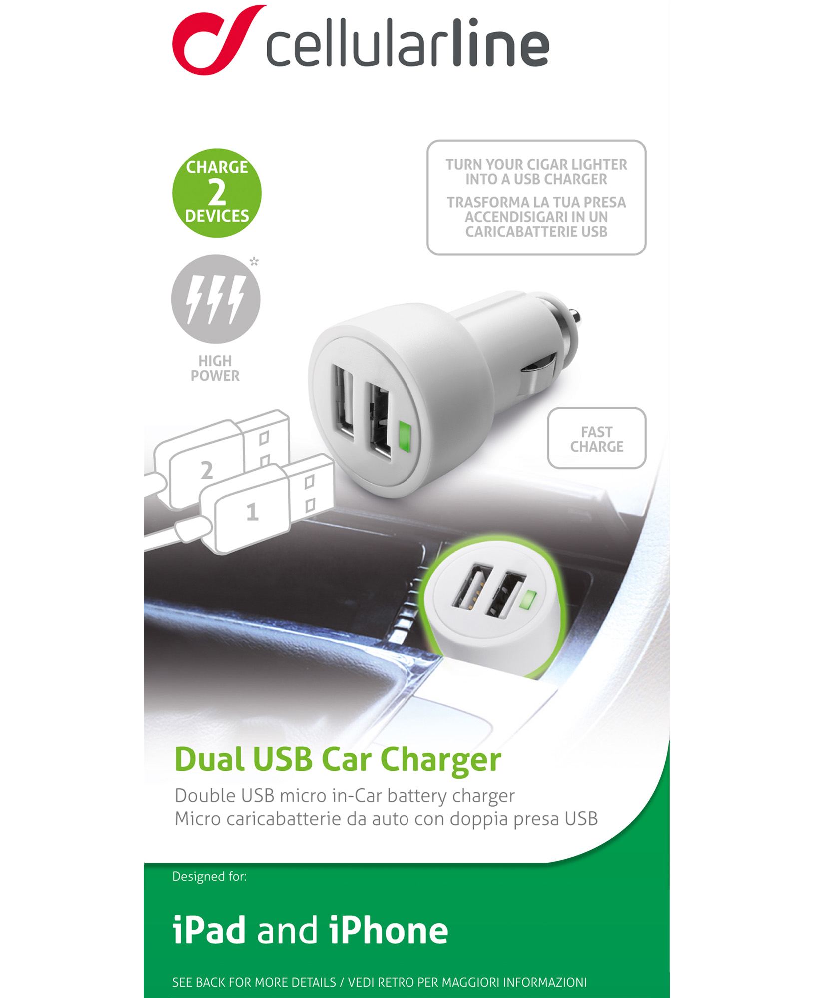 Cellularline USB Car Charger Dual Ultra – image 4