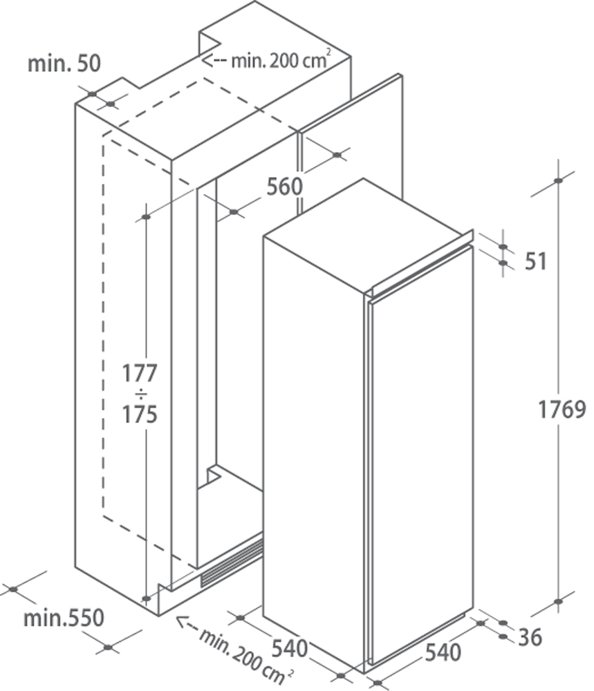 Candy Krió Suite CFLO3550E/1 fridge Built-in – image 2