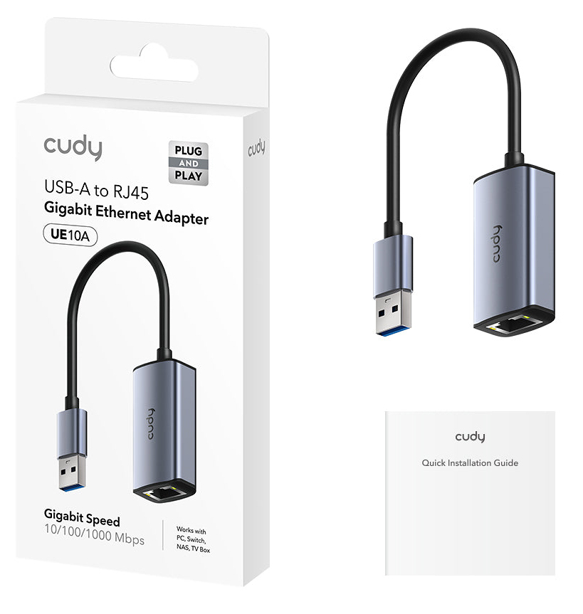 Cudy USB-A to Ethernet Adapter UE10A - Router - 1 Gbps – image 2