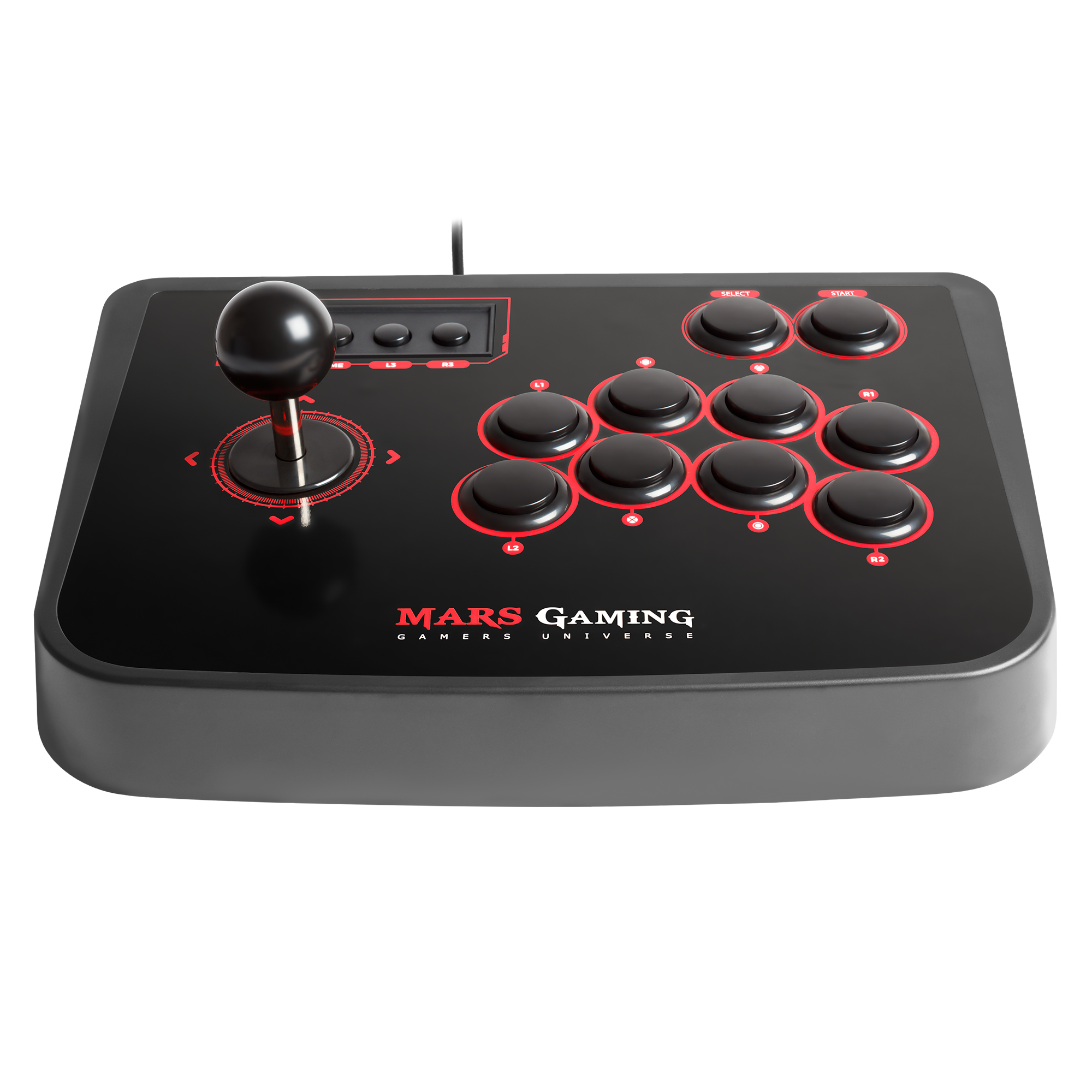 Mars Gaming MRA Gaming Controller Black, Red USB Fightstick Analogue / Digital PC, Playstation 2, Playstation 3 – image 5
