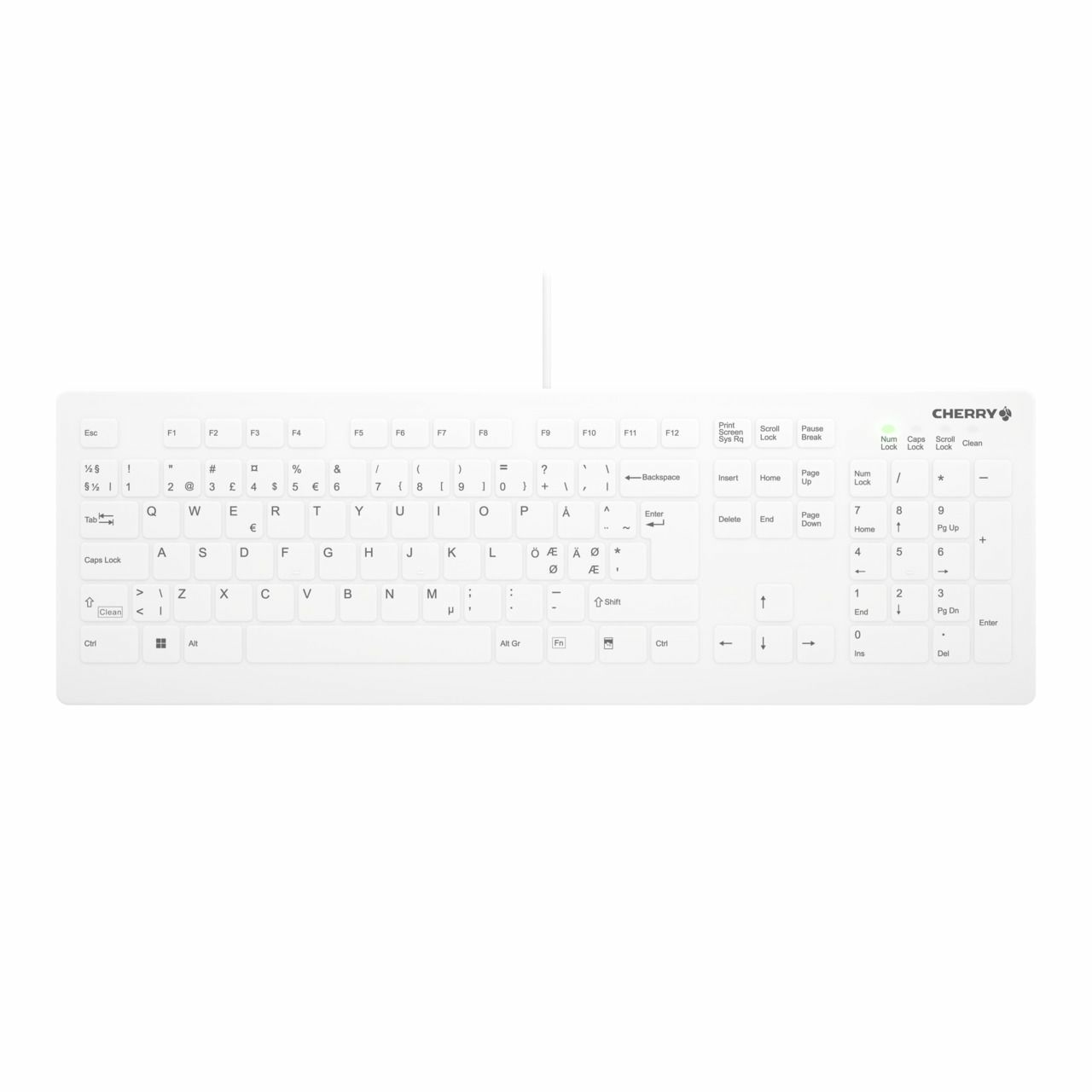 CHERRY AK-C8112 tastiera Medico USB QWERTY Nordic Bianco