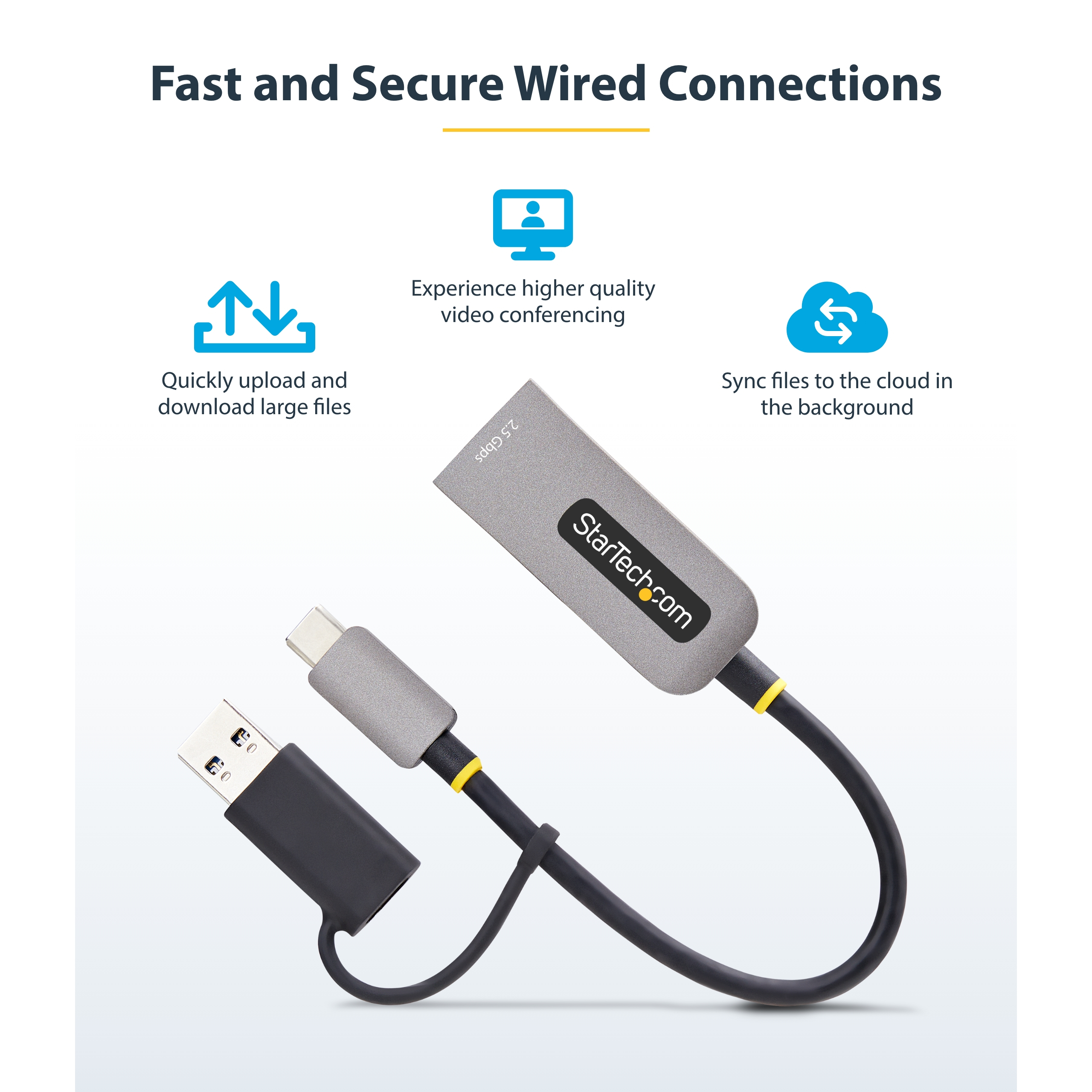 صورة محول StarTech.com U2GA-USB-C-ETHERNET 2.5GbE USB-C إلى إيثرنت