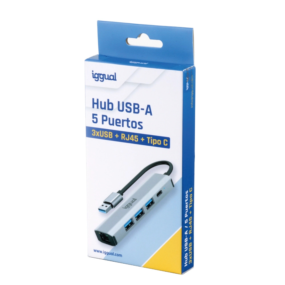 iggual IGG320778 laptop dock/port replicator Wired USB 3.2 Gen 1 (3.1 Gen 1) Type-A Grey – image 6