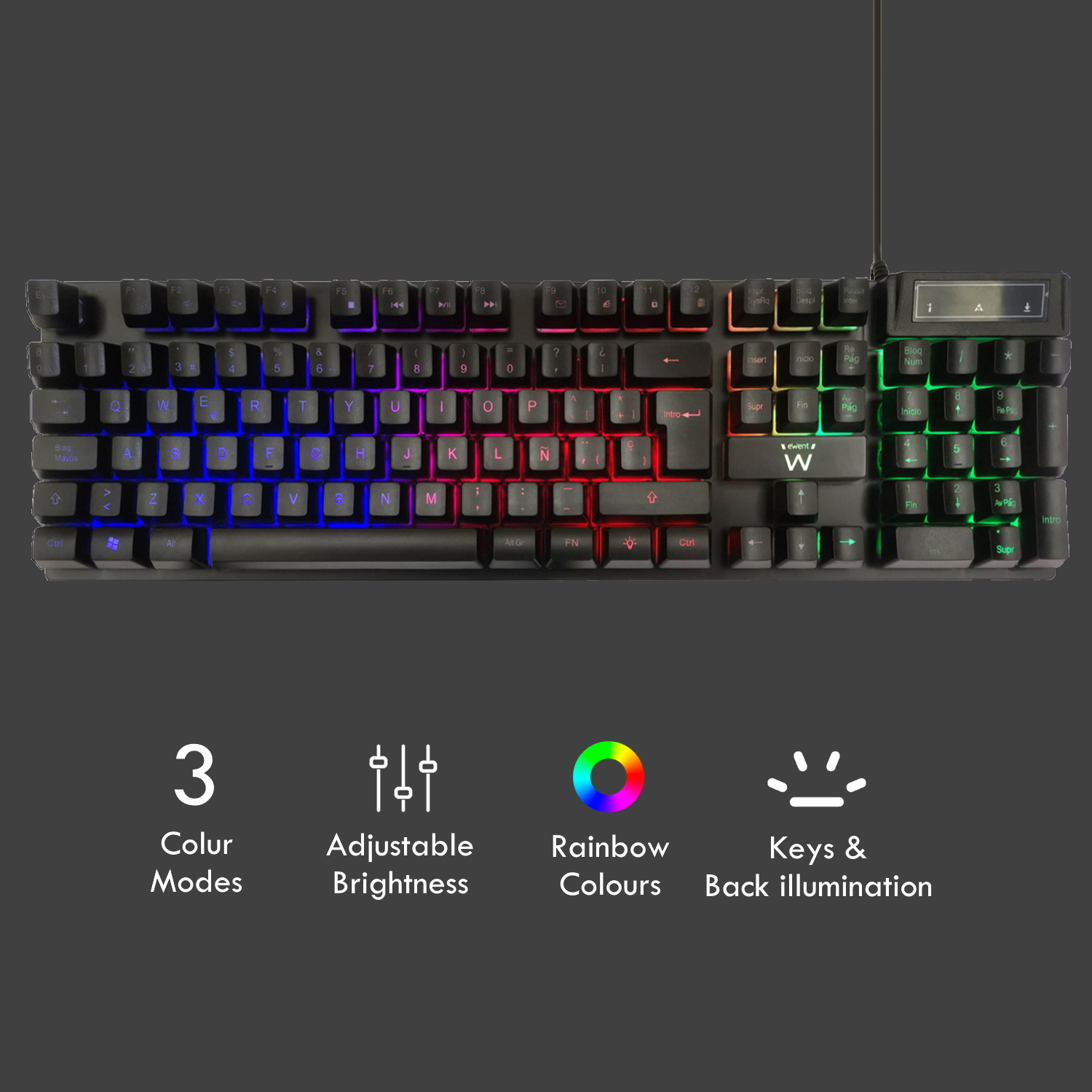 Ewent PL3318 keyboard Gaming USB QWERTY Spanish Black – image 4