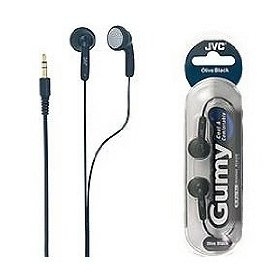 JVC Portable Gummy Earbud Headphones (Black)