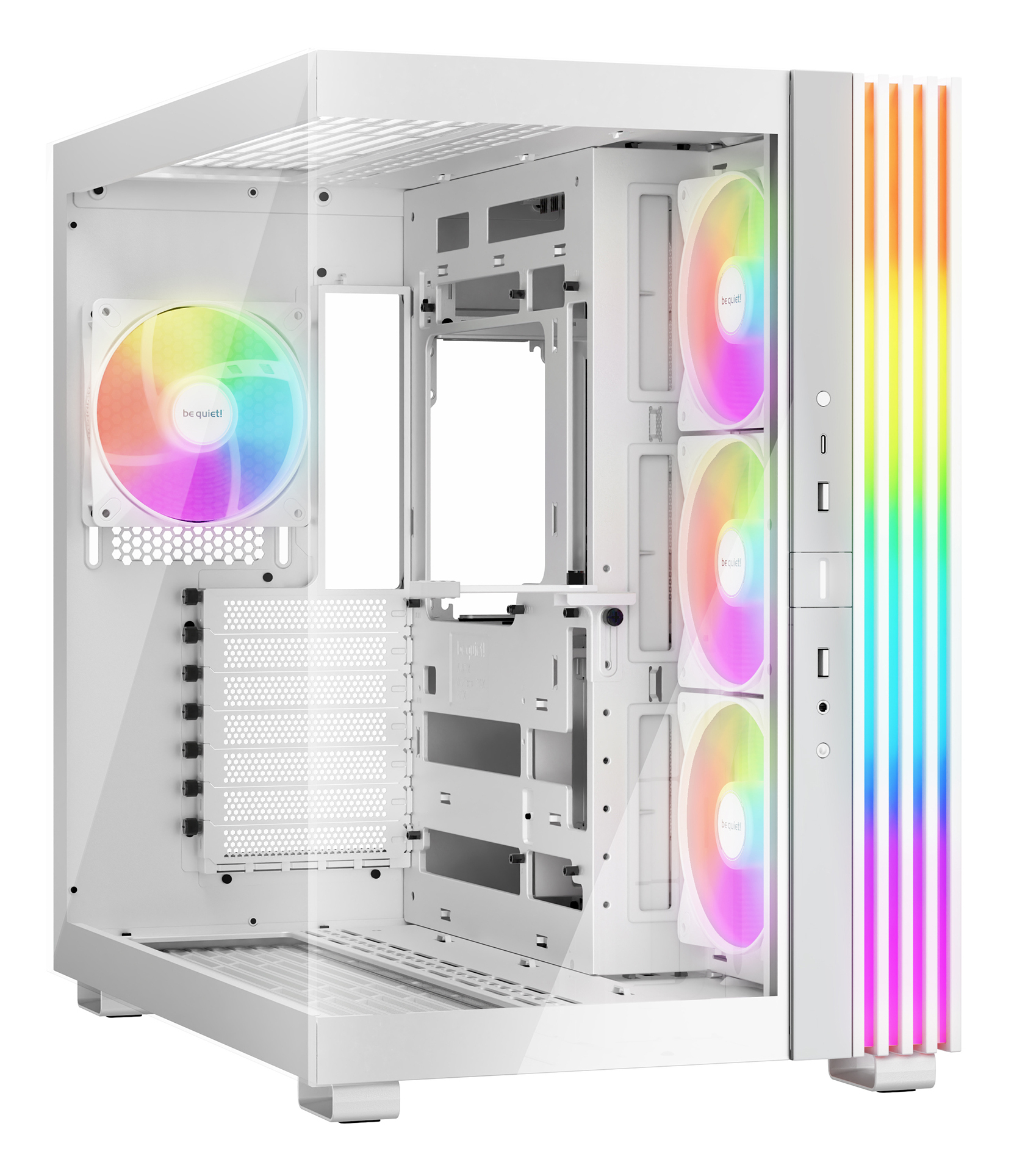 Gabinete Gamer be quiet! LIGHT BASE 600 LX White - Media Torre - ATX/M-ATX/Mini-ATX - 4 Ventiladores - Panel Lateral - Blanco - BGW68