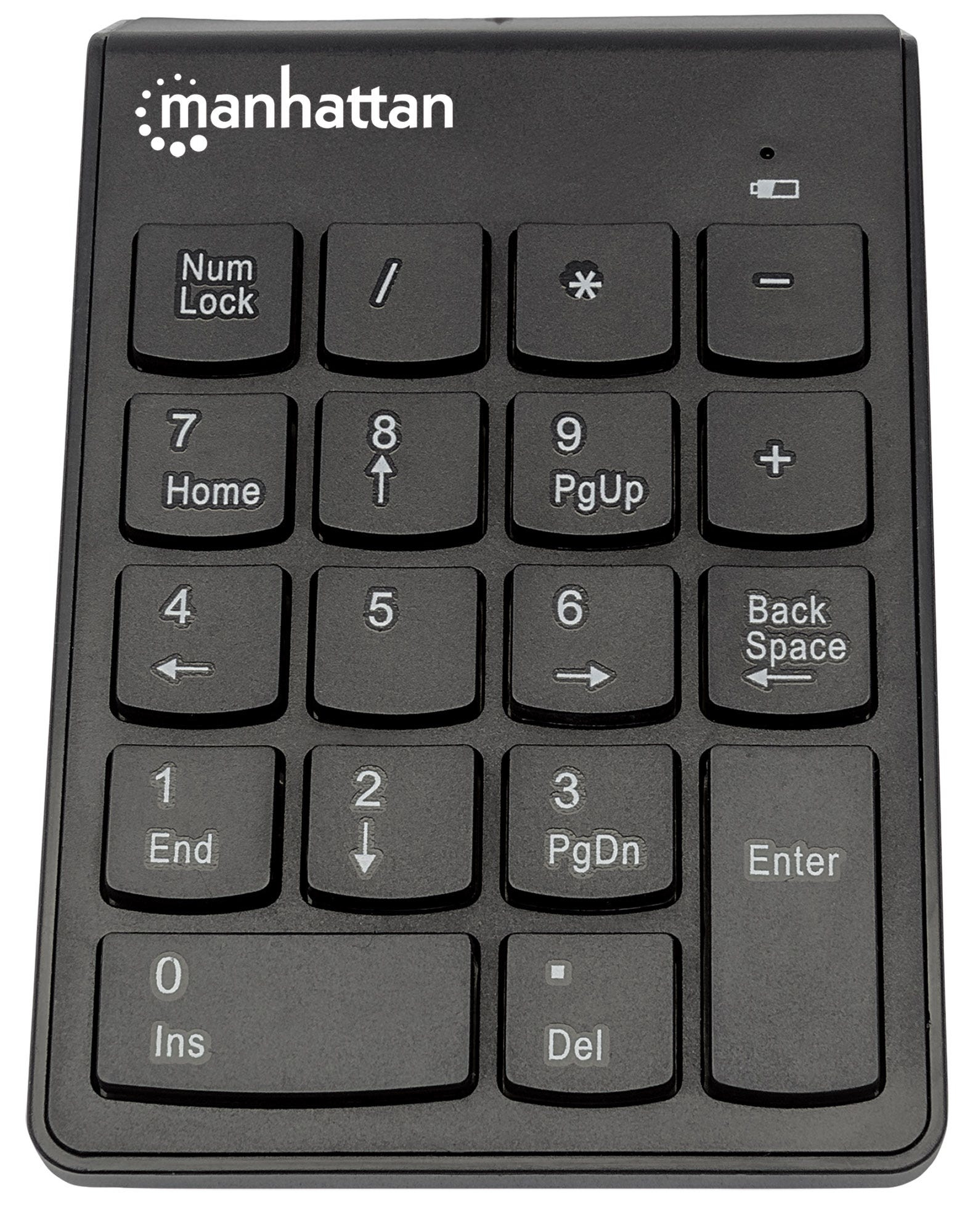 Manhattan Numeric Keypad, Wireless (2.4GHz), USB-A Micro Receiver, 18 Full Size Keys, Black, Membrane Key Switches, Auto Power Management, Range 10m, AAA Batter – image 3
