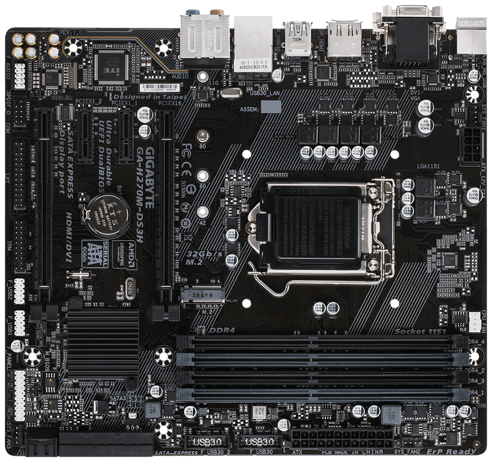 GIGABYTE GA-H270M-DS3H motherboard Intel® H270 LGA 1151 (Socket H4) micro ATX – image 3