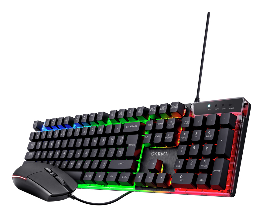Trust 24604 keyboard Mouse included Gaming USB QWERTY Greek Black