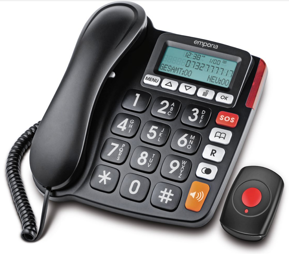 Emporia KFT19-SOS telephone Caller ID Black, Silver