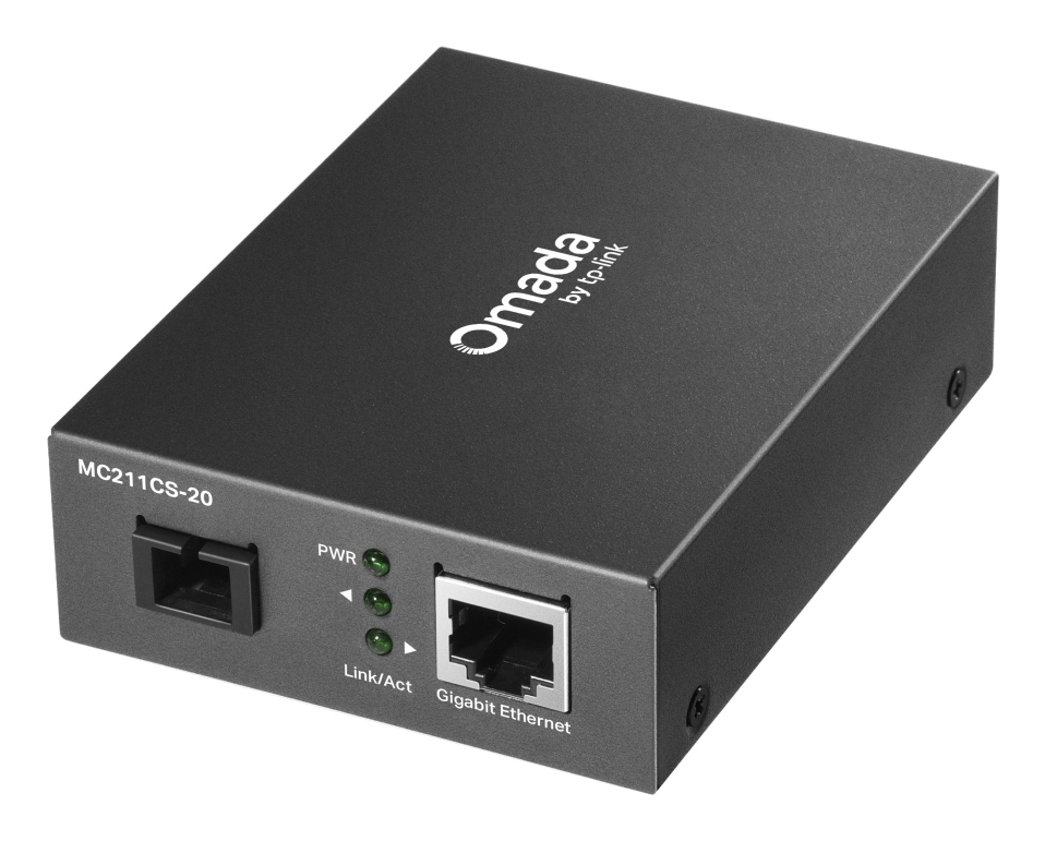 TP-Link Omada MC211CS-20 convertitore multimediale di rete 1000 Mbit/s 1310 nm Modalità singola Nero