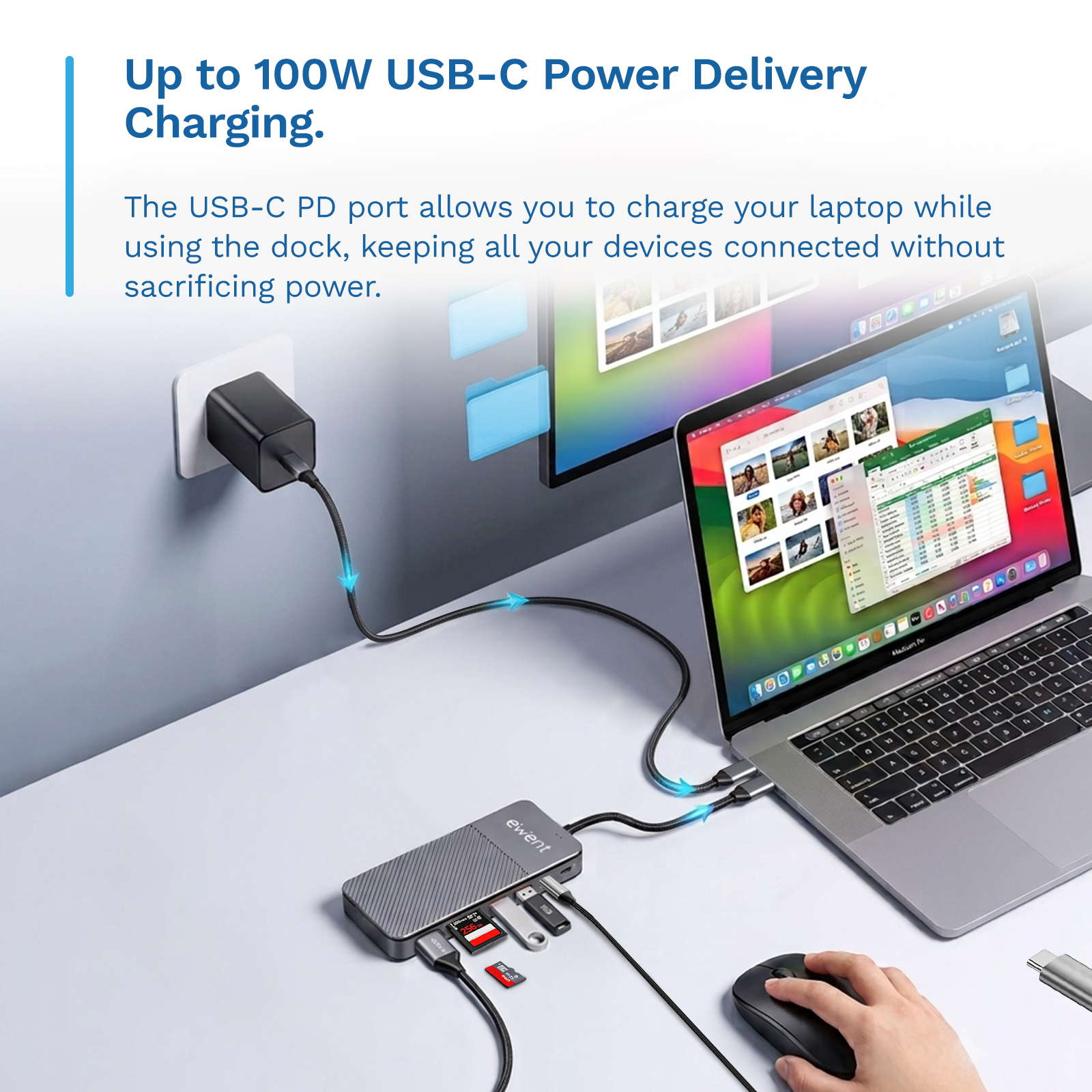 Ewent EW1156 laptop dock/port replicator Wired USB 3.2 Gen 1 (3.1 Gen 1) Type-C Aluminium – image 8