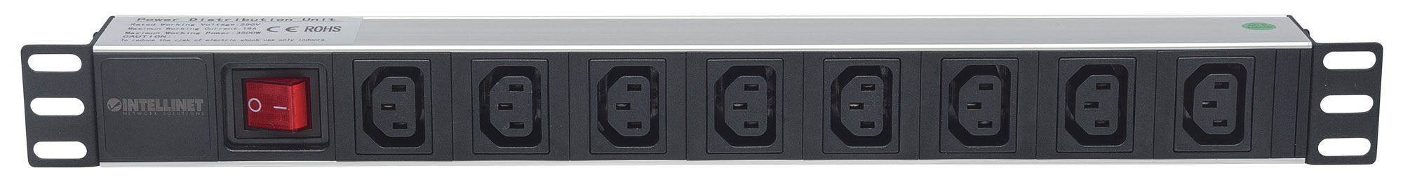 Intellinet 19" 1U Rackmount 8-Output C13 Power Distribution Unit (PDU) With Removable Power Cable and Rear C20 Input – image 3