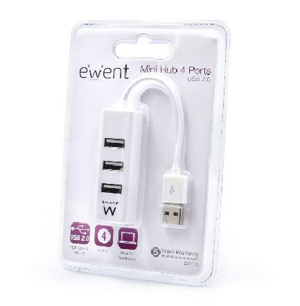 Ewent EW1122 interface hub USB 2.0 White – image 3