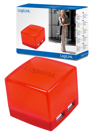 LogiLink UA0122 interface hub 480 Mbit/s Red – image 2