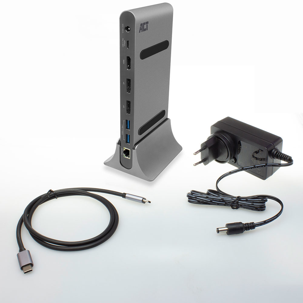 ACT AC7046 USB-C Docking Station 3 monitors HDMI, DisplayPort, with ethernet, USB hub, card reader and audio – image 8