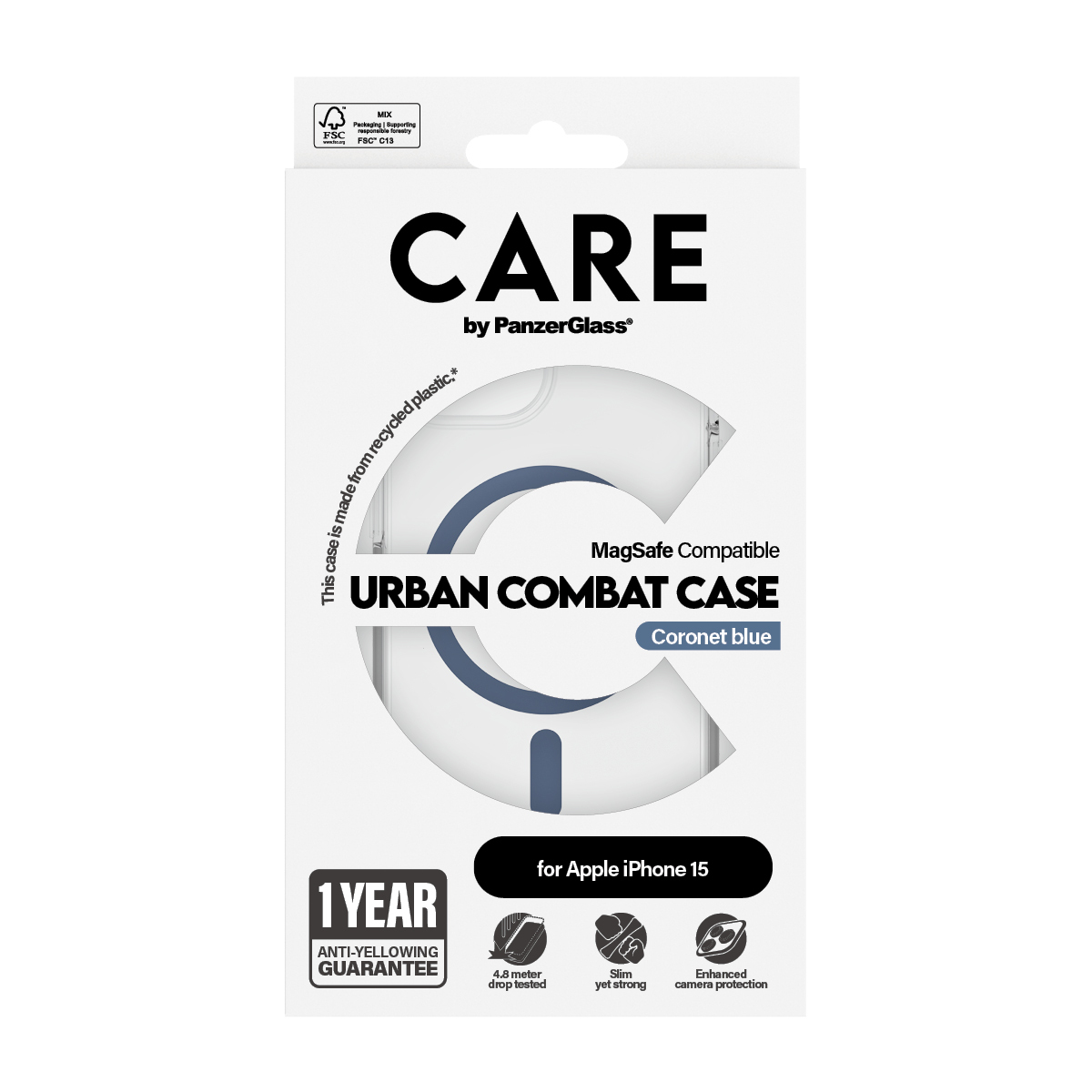 PanzerGlass CARE™ by PanzerGlass® Urban Combat Case Transparent w. Blue MagSafe iPhone 15 – image 3