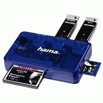Hama CardReaderWriter 35in1 with integrated 3-port USB 2.0 Hub, USB 2.0 – image 2