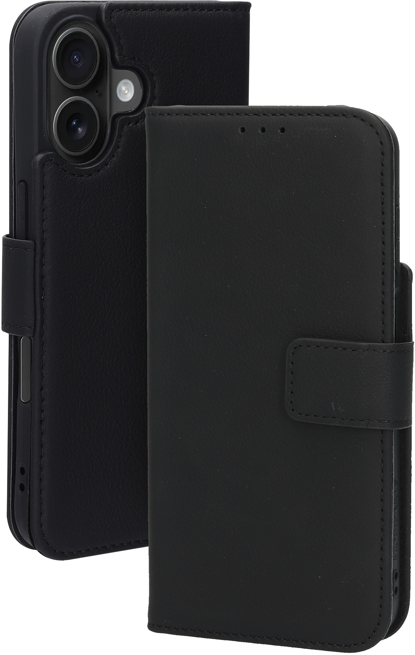 Mobiparts Leather Wallet Case Apple iPhone 16 Black (MagSafe Compatible)
