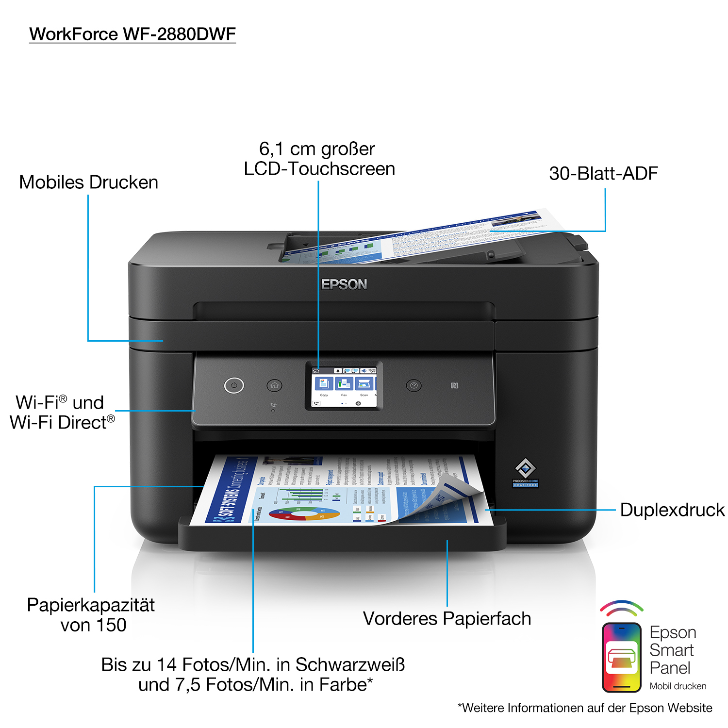 Epson WorkForce WF-2880DWF Inkjet A4