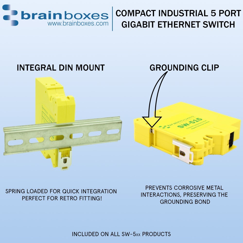 Brainboxes Industrial 5 Port Gigabit Ethernet Switch – image 4