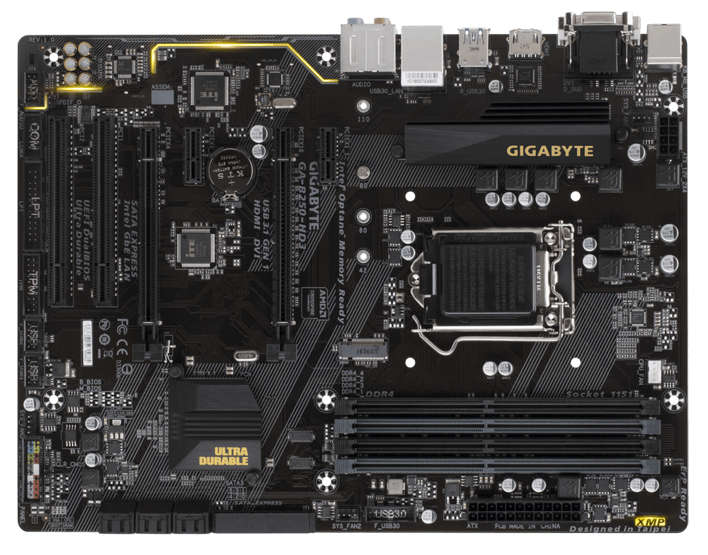 GIGABYTE GA-B250-HD3 motherboard Intel® B250 LGA 1151 (Socket H4) ATX – image 1