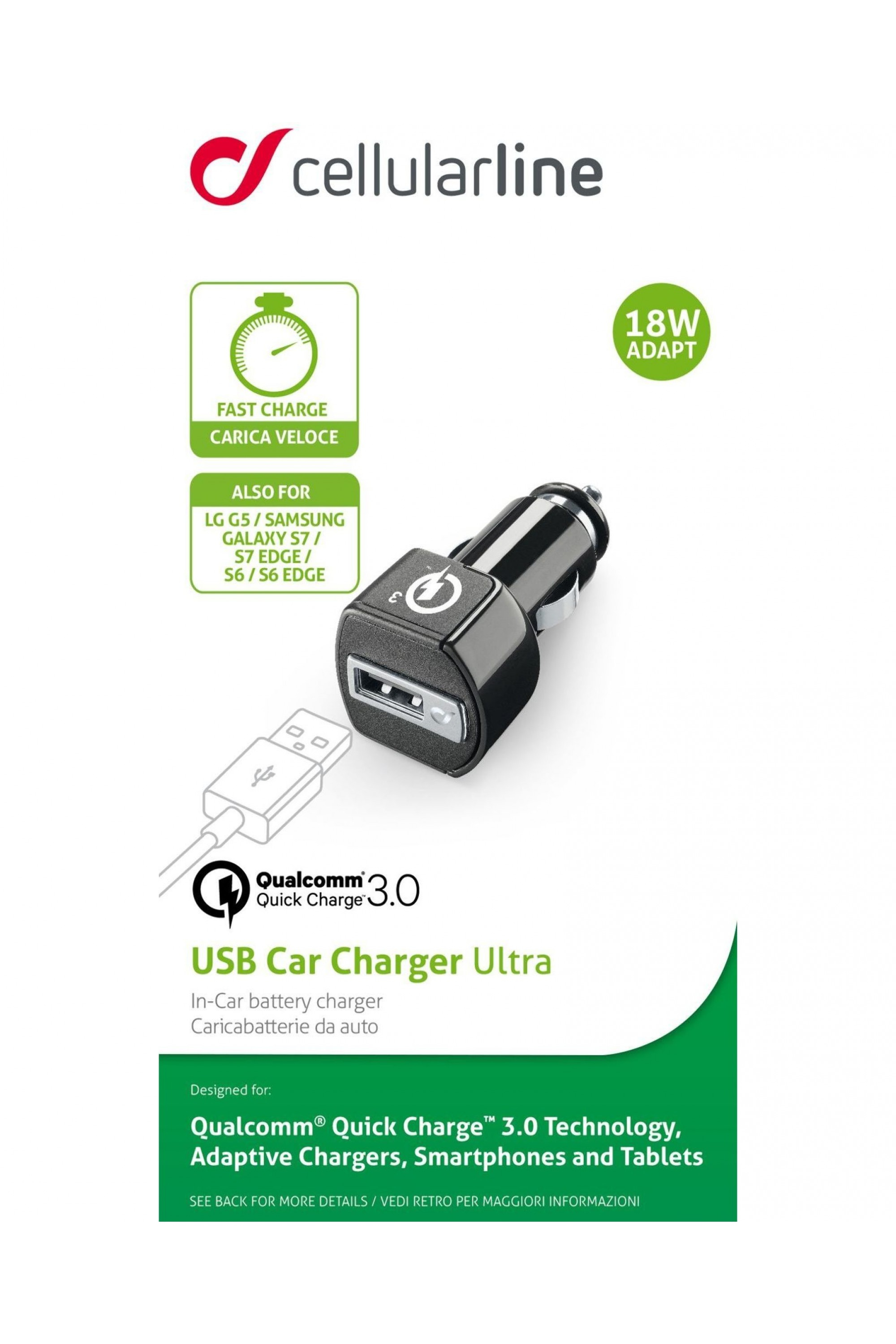 Cellularline USB Car Charger - Quick Charge – image 3