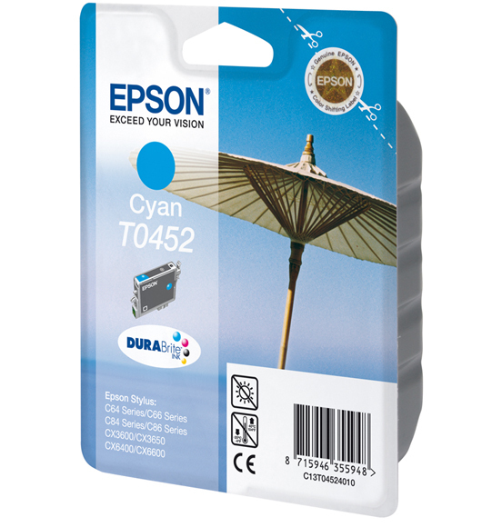 Epson T0452 Cyan DURABrite Ink Cartridge (Parasol) – image 1