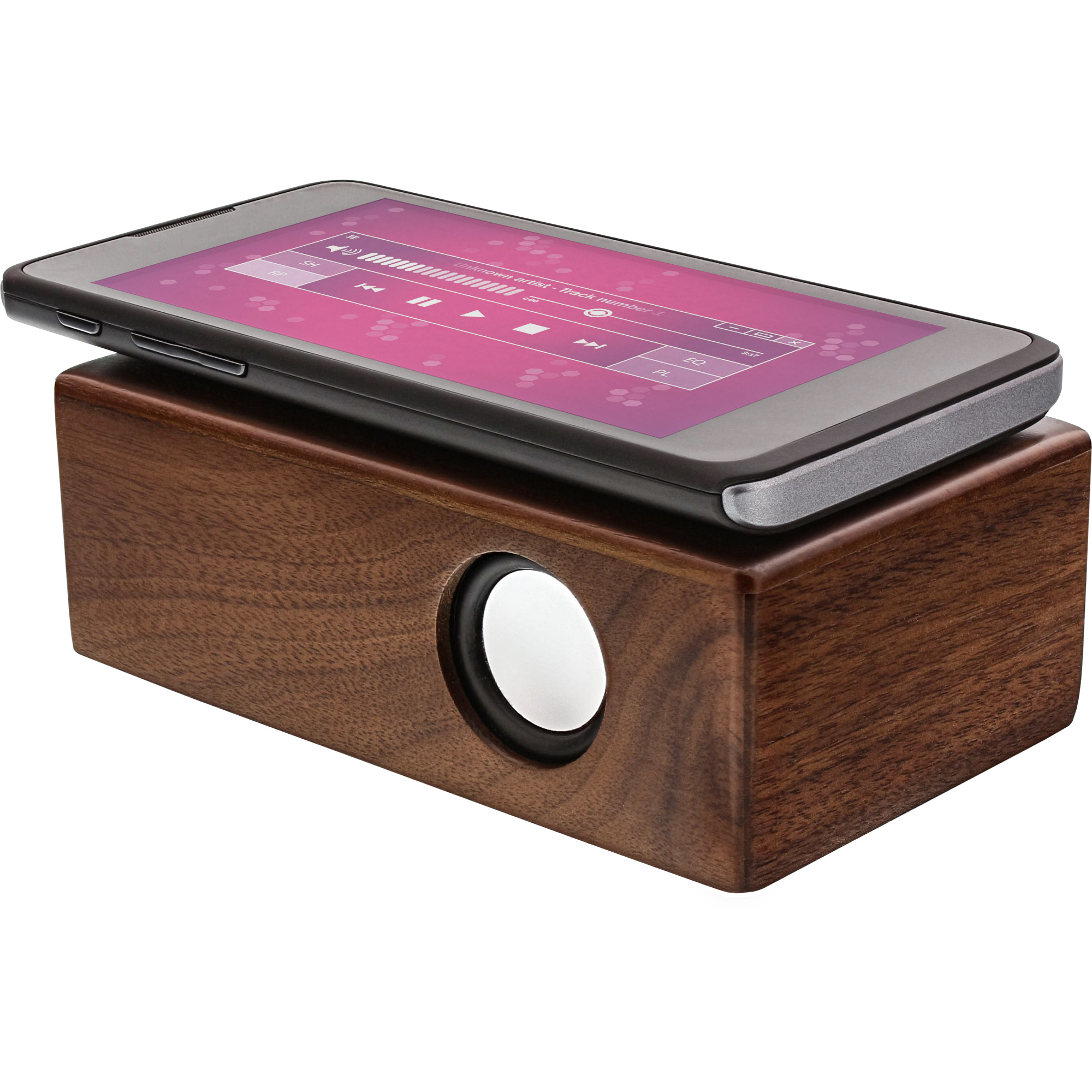 InLine woodbrick, Induction speaker in real wooden case – image 3