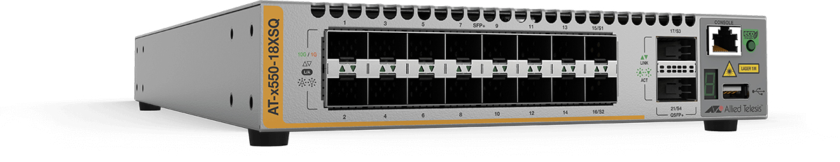 Allied Telesis AT-x550-18XSQ-50 Managed L3 Power over Ethernet (PoE) Grey