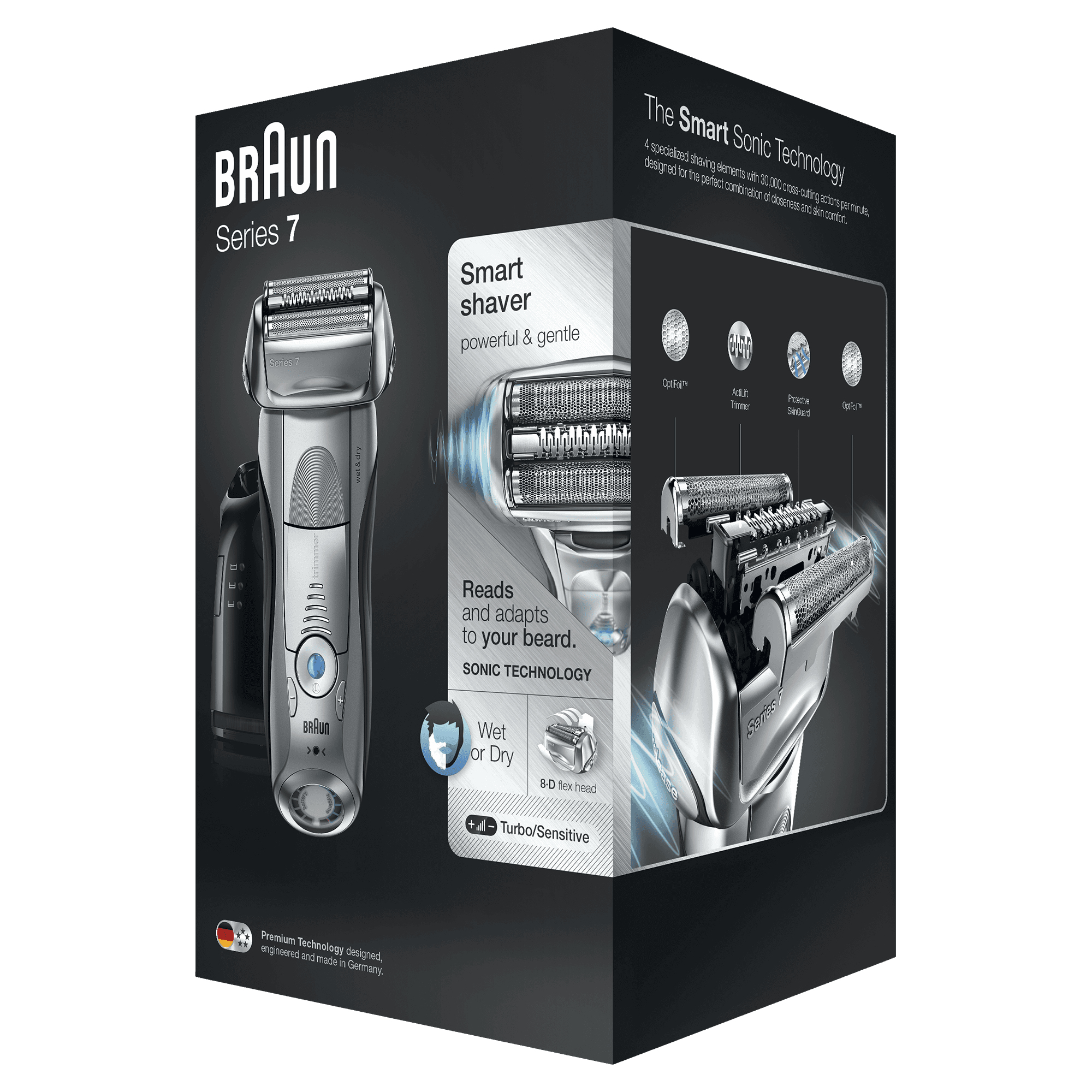 Braun Series 7 Electric Shaver For Men 7899cc, With Clean&Charge Station And Travel Case – Silver – image 4