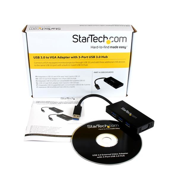 StarTech.com USB 3.0 to VGA External Multi Monitor Graphics Adapter with 3-Port USB Hub – VGA and USB 3.0 Mini Dock – – image 7