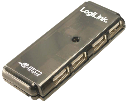 LogiLink UH0001 interface hub 480 Mbit/s Black