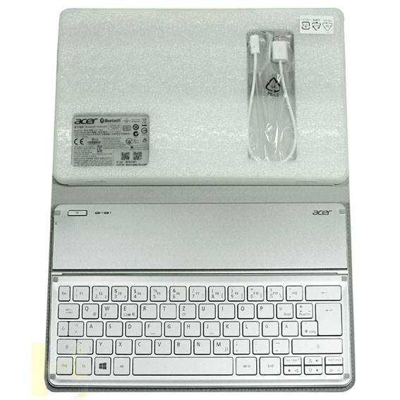 Acer NK.BTH13.00N mobile device keyboard QWERTY Spanish Bluetooth Silver