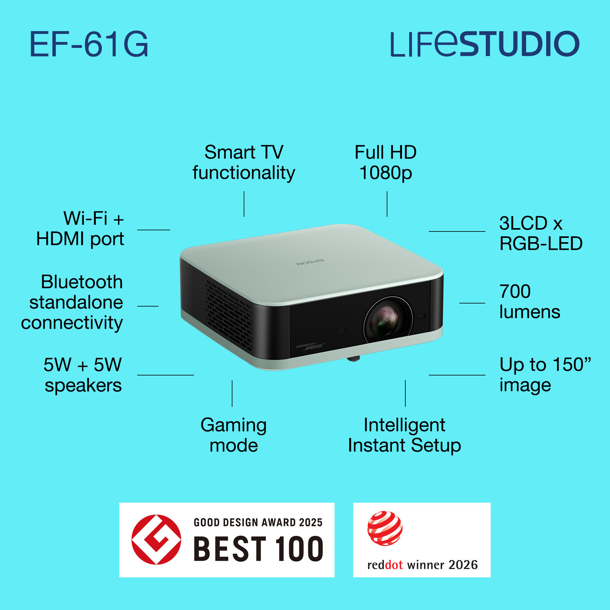 Epson Home Cinema Lifestudio Pop — EF-61G Ice Green – image 4