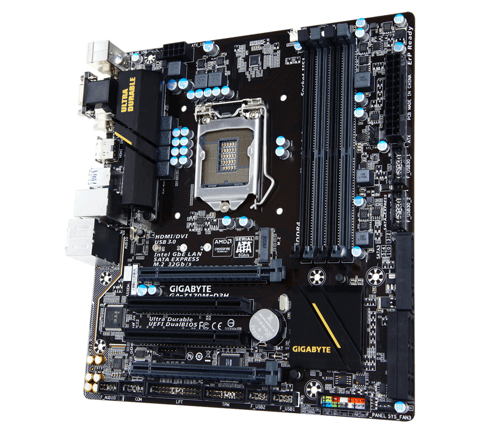 GIGABYTE GA-H170M-D3H motherboard Intel® H170 LGA 1151 (Socket H4) micro ATX