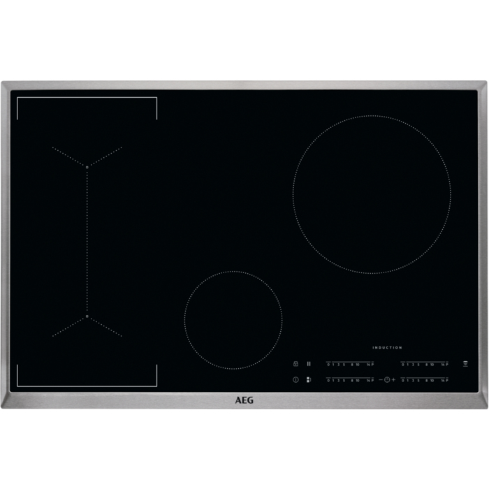 AEG IKB84443XB hob Black, Stainless steel Built-in Zone induction hob 4 zone(s)