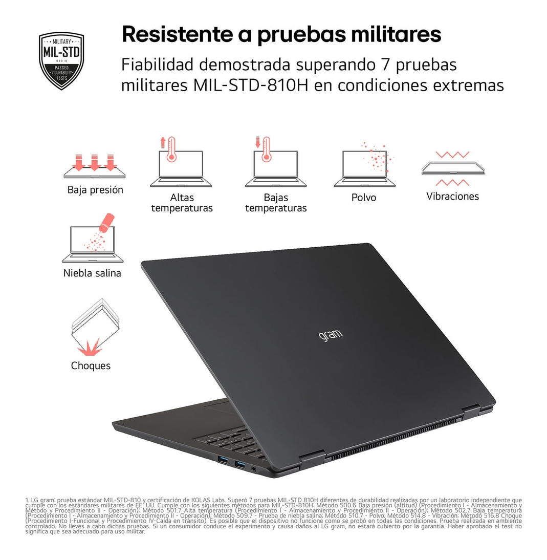 Portátil - LG 16Z90TL-G.AU88B, 16" WQXGA, Intel® Evo™ Edition Core™ Ultra i7-258V, 32 GB RAM, 1 TB SSD, Arc™ GPU, W11H, Negro - imagen 6