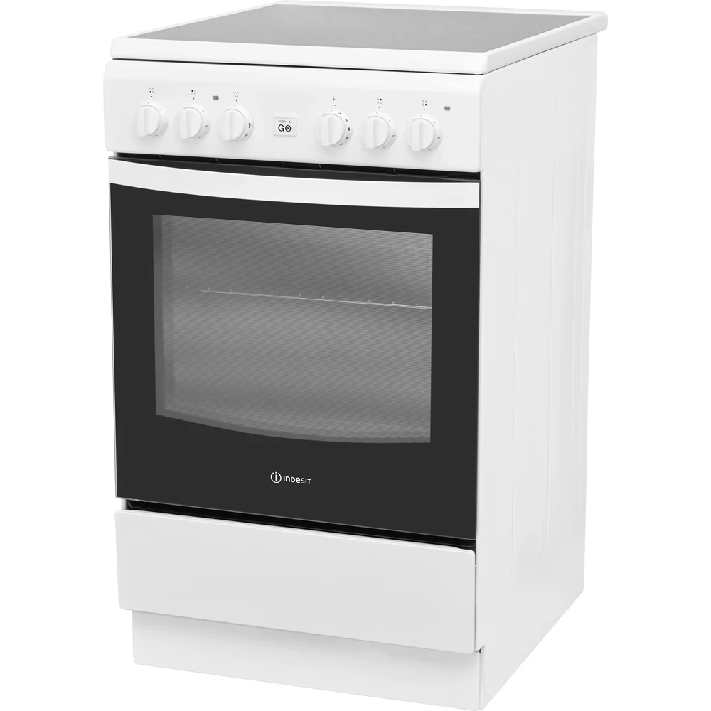 Indesit IS5V8GMW/E cooker Freestanding cooker Electric Ceramic hob White – image 3