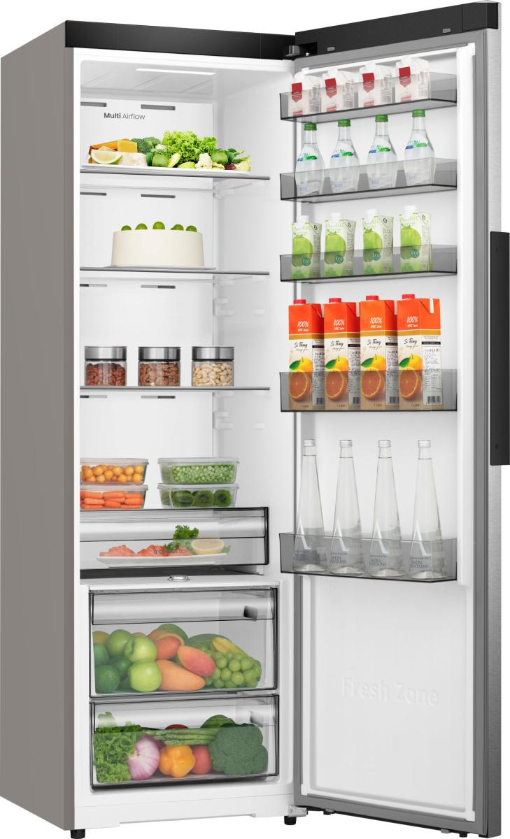 Hisense Elevate your kitchen with the sleek, energy efficient inox cooler. Featuring advanced MultiAirFlow, Fresh Zone, and Wi Fi connectivity, it keeps your fo – image 5