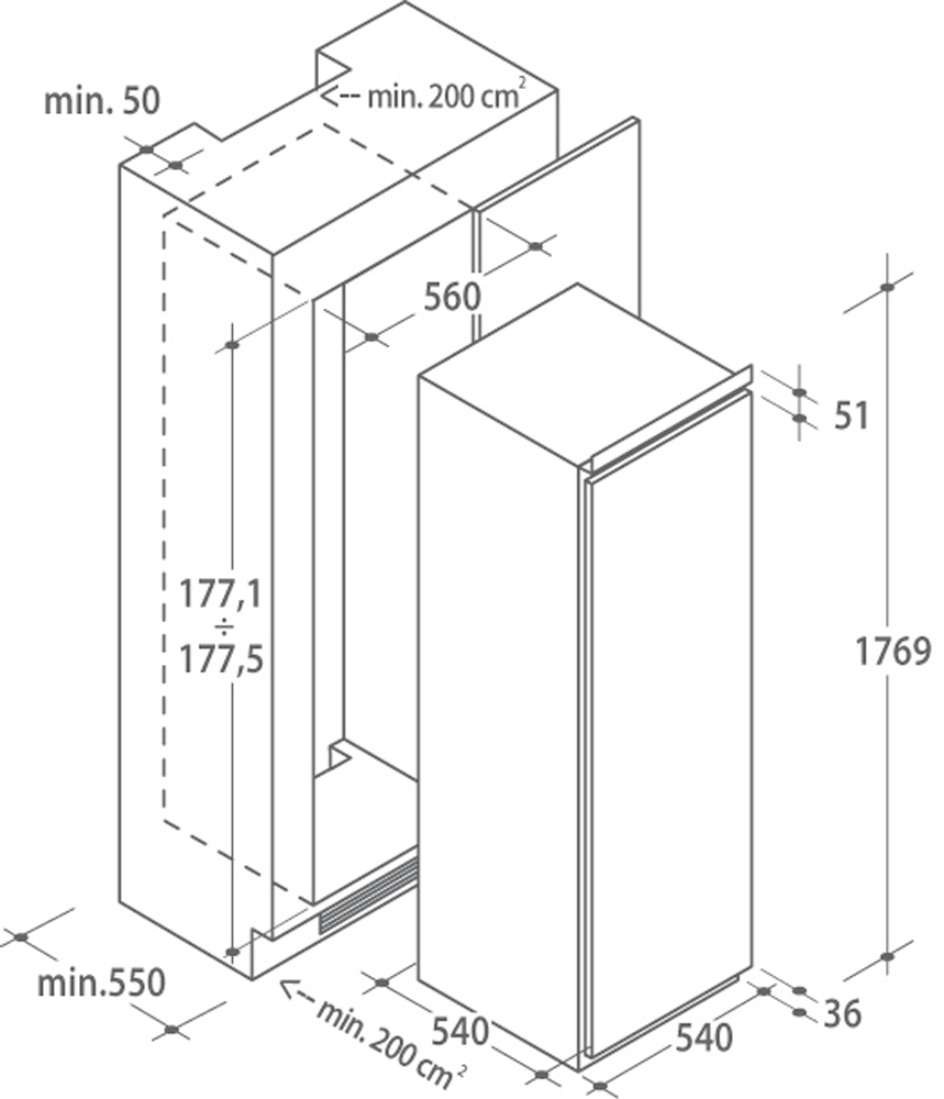 Candy CFBO3550E/1 combi-fridge Freestanding – image 3