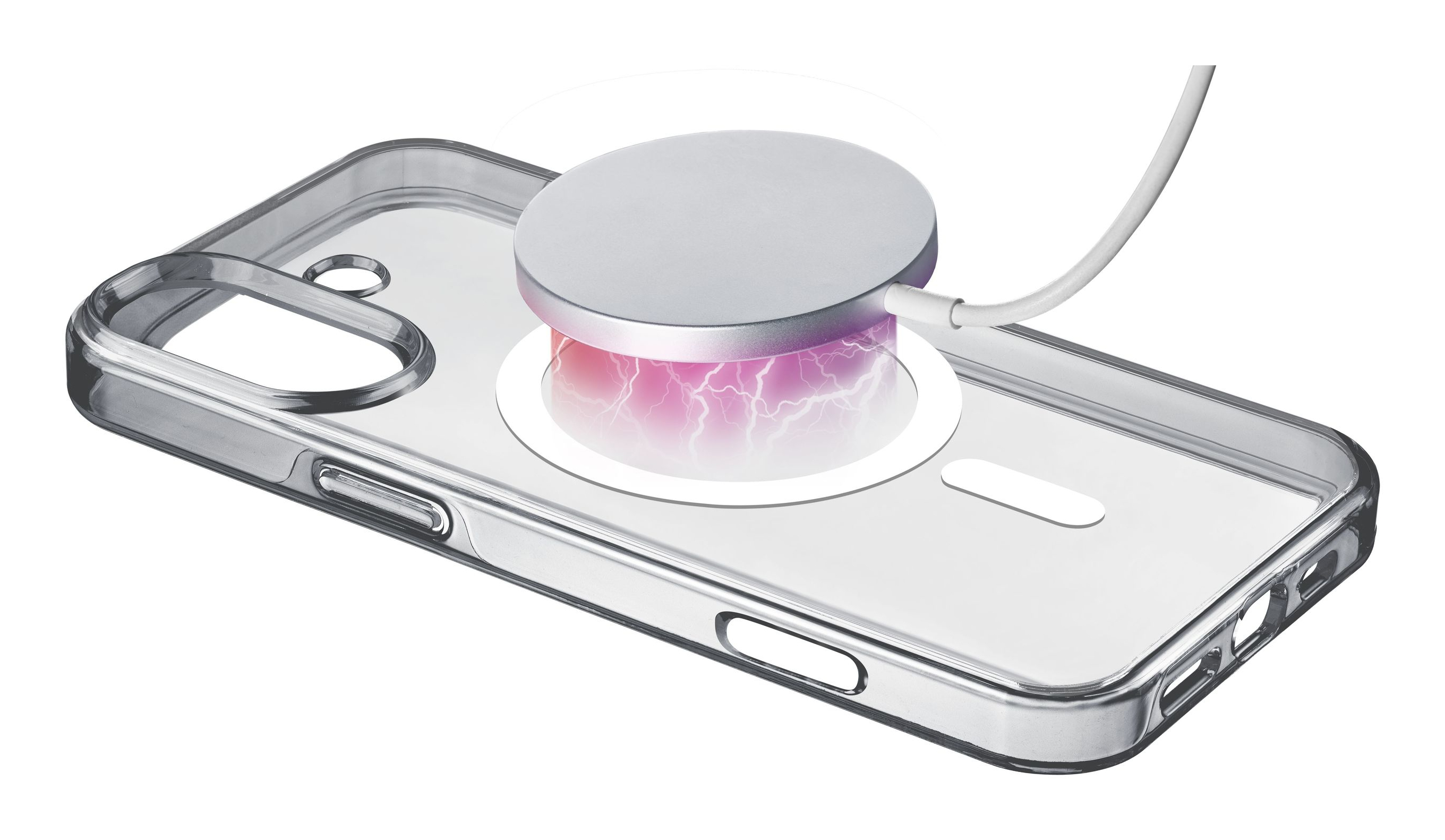 Funda móvil - CellularLine, Para Apple iPhone 16 Plus, Trasera, TPU, MagSafe, Transparente